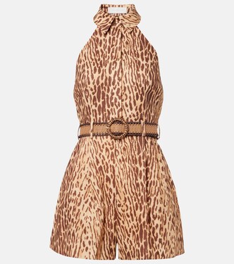 Printed linen jumpsuit | Zimmermann