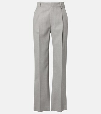 Pantalon droit à taille haute en laine vierge | Victoria Beckham