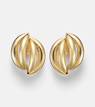 Abstract Line gold-plated clip-on earrings | Jennifer Fisher