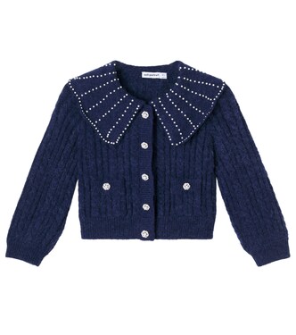 Cable-knit embellished cardigan | Self-Portrait Kids