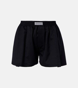 Logo wool-blend shorts | Balenciaga