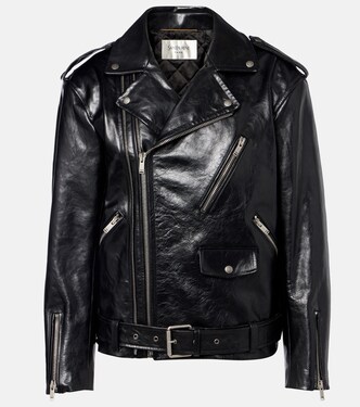 Padded leather biker jacket | Saint Laurent