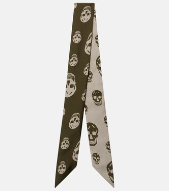 Skull silk twill scarf | McQueen