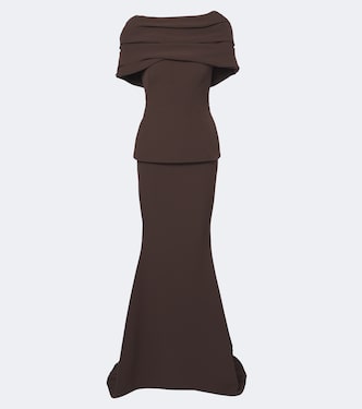 Loura draped peplum crêpe gown | Safiyaa
