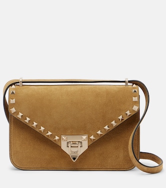 Borsa a spalla Rockstud Small in suede | Valentino Garavani