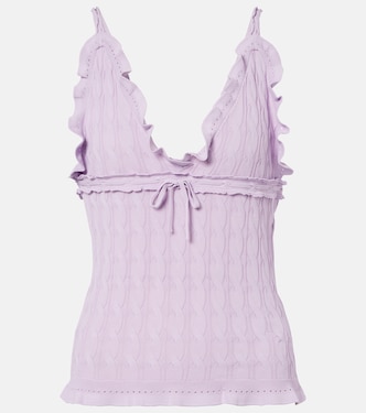 Ruffled cable-knit top | Gucci