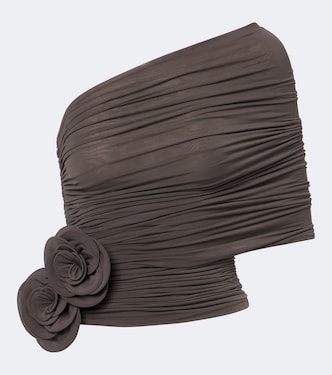 Floral-appliqué draped off-shoulder top | Magda Butrym