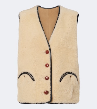 Gliss leather-trimmed shearling vest | Blazé Milano