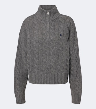 Cable-knit wool-blend half-zip sweater | Polo Ralph Lauren