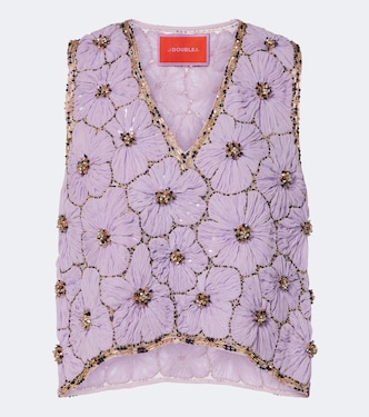 Scala embellished floral chiffon top | La DoubleJ