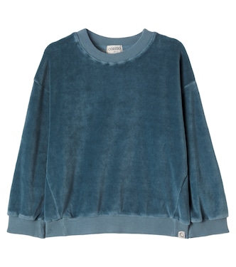 Oversized cotton-blend velvet sweatshirt | Cozmo
