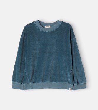 Oversized cotton-blend velvet sweatshirt | Cozmo