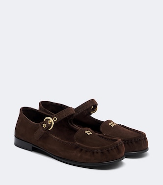 Suede ballerina flats | Miu Miu