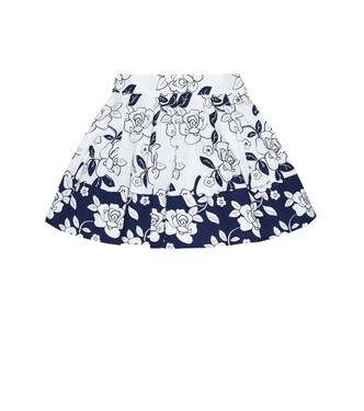 Floral cotton A-line skirt | Monnalisa