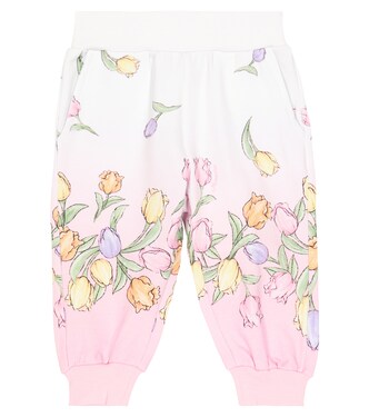 Baby floral cotton-blend sweatpants | Monnalisa