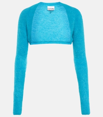 Alpaca and wool-blend cropped cardigan | Ganni