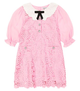 Bow-detail lace dress | Self-Portrait Kids