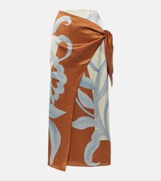 Sorrento printed silk wrap skirt | SIR