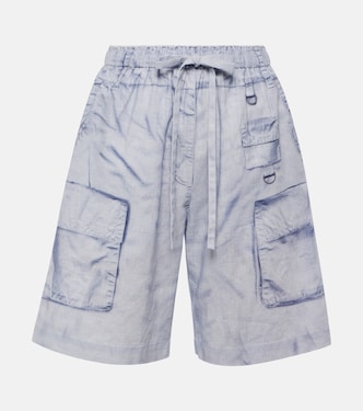 Trompe l'œil linen and cotton Bermuda shorts | Acne Studios