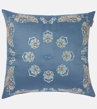 Embroidered cotton satin cushion | Etro
