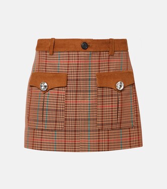 Minifalda de mezcla de lana a cuadros | Area