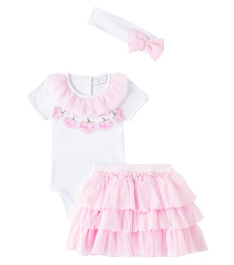 Baby skirt, bodysuit and headband set | Monnalisa