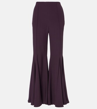 Pantalon évasé raccourci en crêpe de satin | Chloé