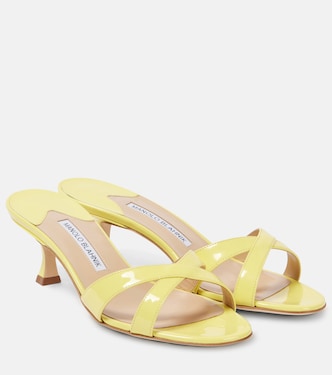 Callamu 50 patent leather sandals | Manolo Blahnik