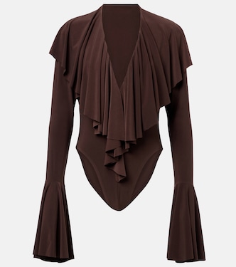 Ruffled jersey bodysuit | Norma Kamali