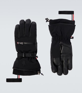 Leather-trimmed ski gloves | Moncler Grenoble