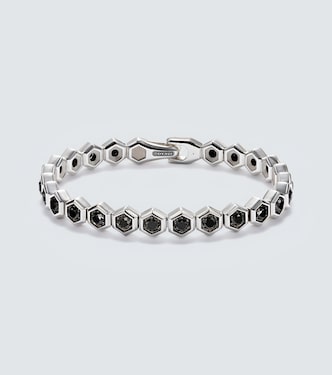 Hex sterling silver bracelet (925) with diamonds | David Yurman
