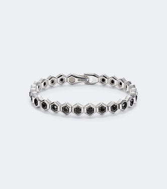 Hex sterling silver bracelet (925) with diamonds | David Yurman