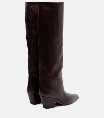 Jane 60 leather knee-high boots in brown - Paris Texas | Mytheresa
