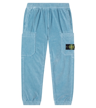Compass cotton-blend corduroy cargo pants | Stone Island Junior