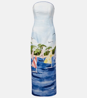 Ava printed linen bustier dress | Leo Lin