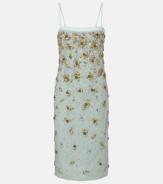 Palla embellished lace and tulle midi dress | Costarellos