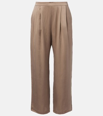 Isola silk charmeuse wide-leg pants | Asceno