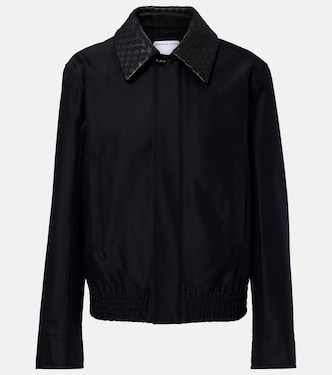Intrecciato leather-trimmed canvas jacket | Bottega Veneta