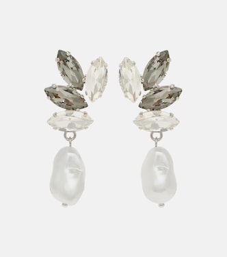 Embellished faux-pearl drop earrings | Erdem