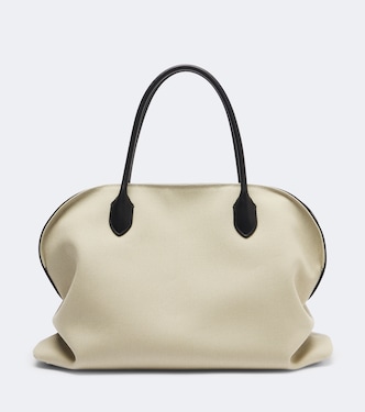 Agnes 15 leather-trimmed canvas tote bag | The Row