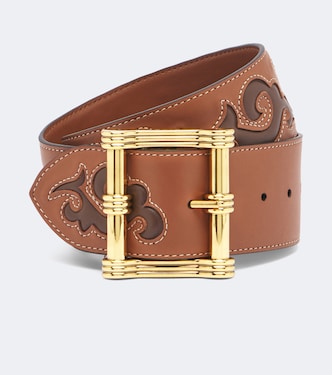 Embroidered leather belt | Etro