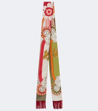 Pañuelo de seda estampado con flecos | La DoubleJ