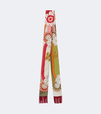Pañuelo de seda estampado con flecos | La DoubleJ