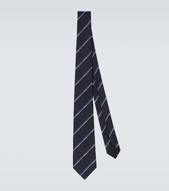 Horsebit striped silk jacquard tie | Gucci