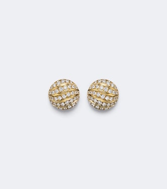 Sculpted Cable 18kt gold earrings with diamonds | David Yurman