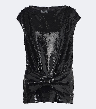 Top peplum con paillettes e fiocco | Simone Rocha