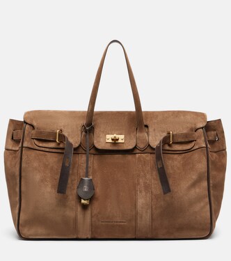 Shopper Large in suede | Brunello Cucinelli