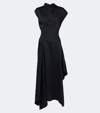 Vestido midi de satén drapeado | Victoria Beckham