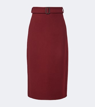Belted virgin wool pencil skirt | 'S Max Mara