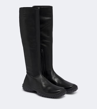 Leather knee-high boots | Miu Miu